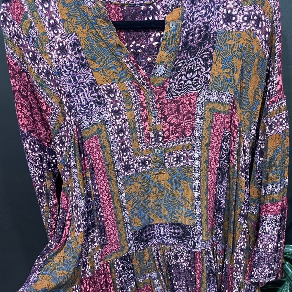 Patchwork Print Women's Top or Mini Dress